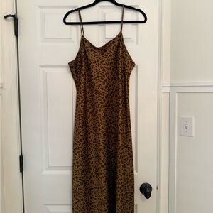 a new day Tan Animal Print Midi Dress